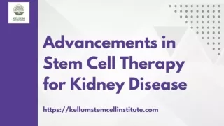 Advancements in Stem Cell Therapy for Kidney Disease