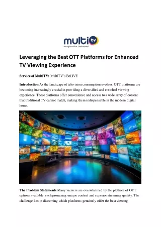 leveraging the best ott platforms for enhanced