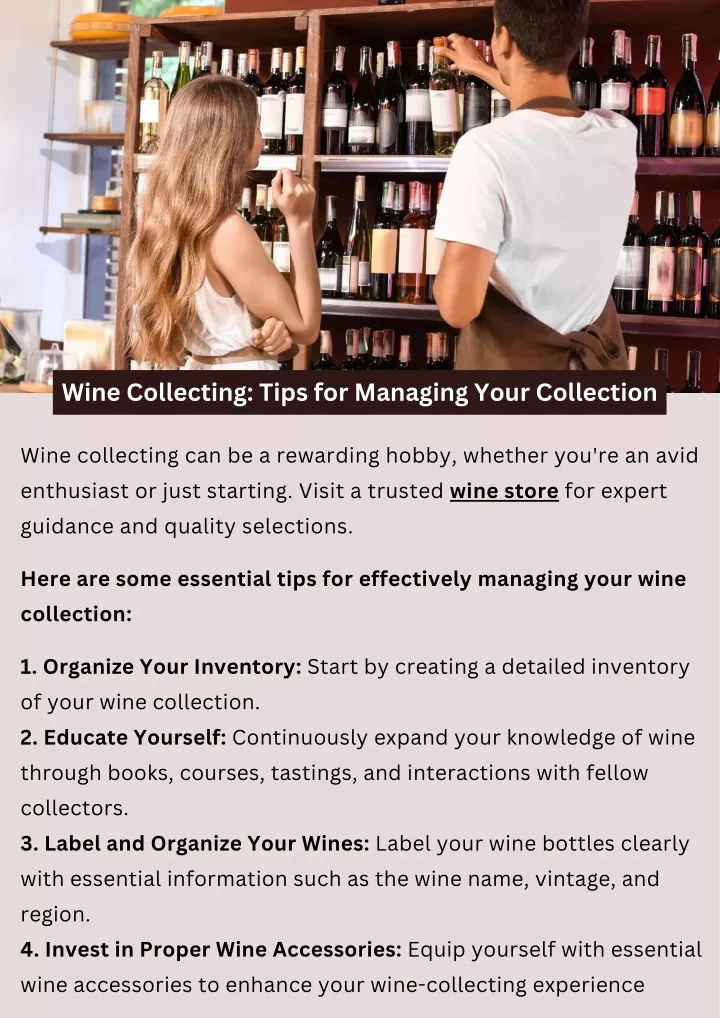 wine collecting tips for managing your collection