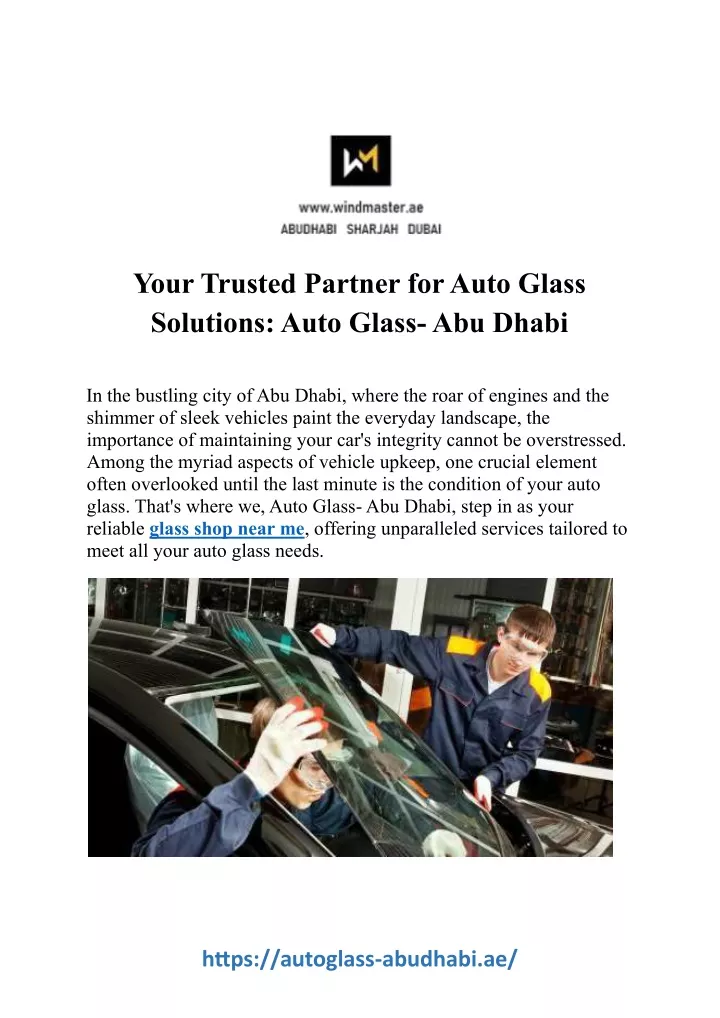 your trusted partner for auto glass solutions