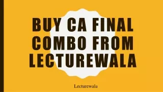 Buy CA Final Combo from Lecturewala