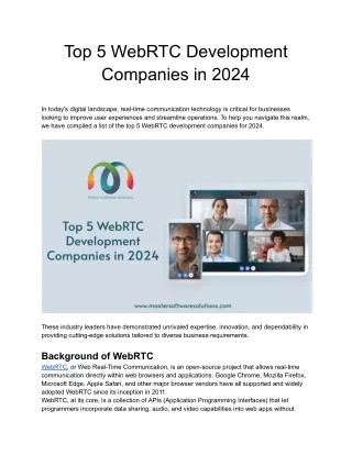 Top 5 WebRTC Development Companies in 2024