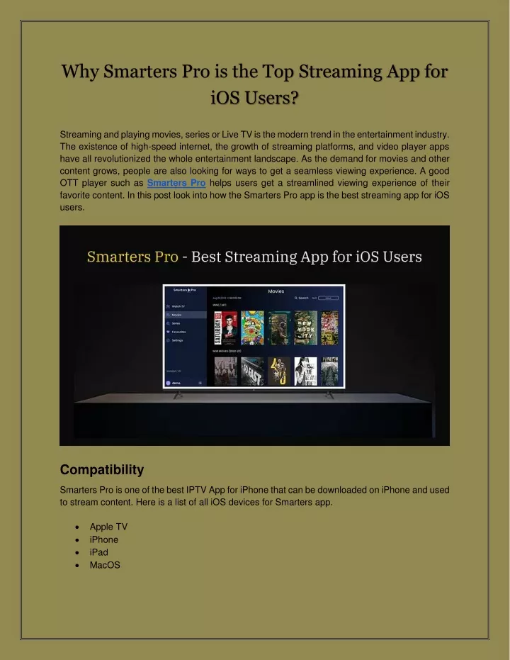 why smarters pro is the top streaming