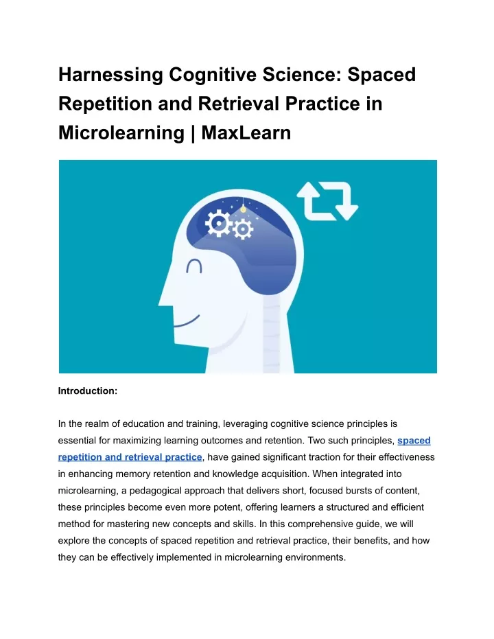 harnessing cognitive science spaced repetition