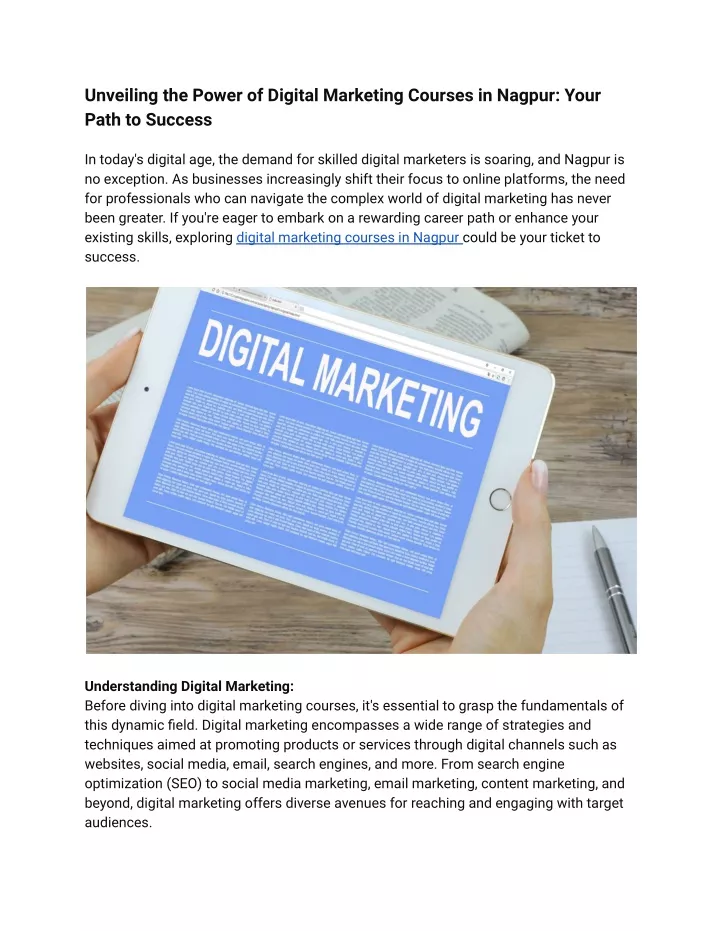unveiling the power of digital marketing courses