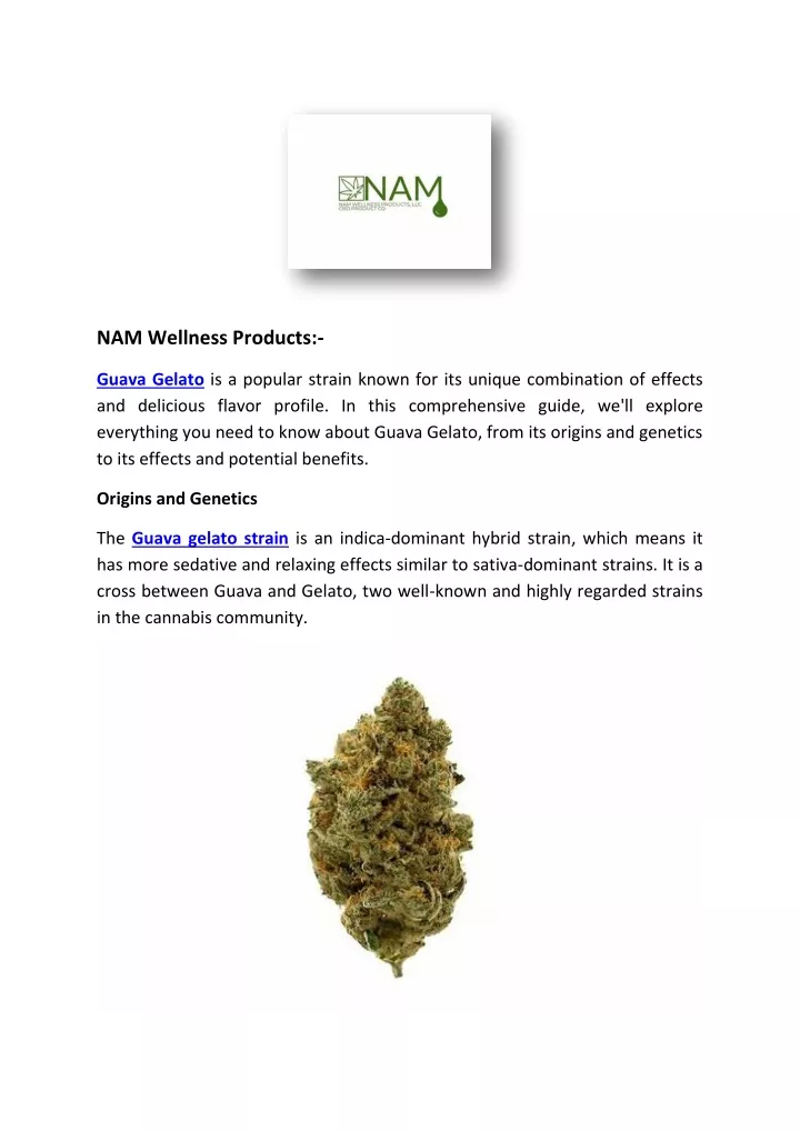 nam wellness products