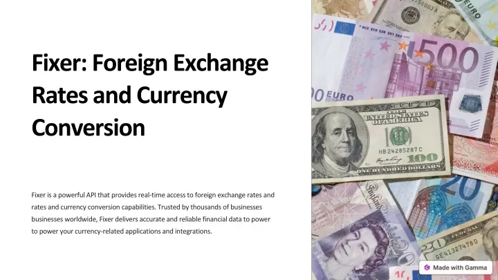 fixer foreign exchange rates and currency