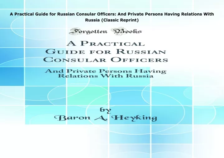 a practical guide for russian consular officers