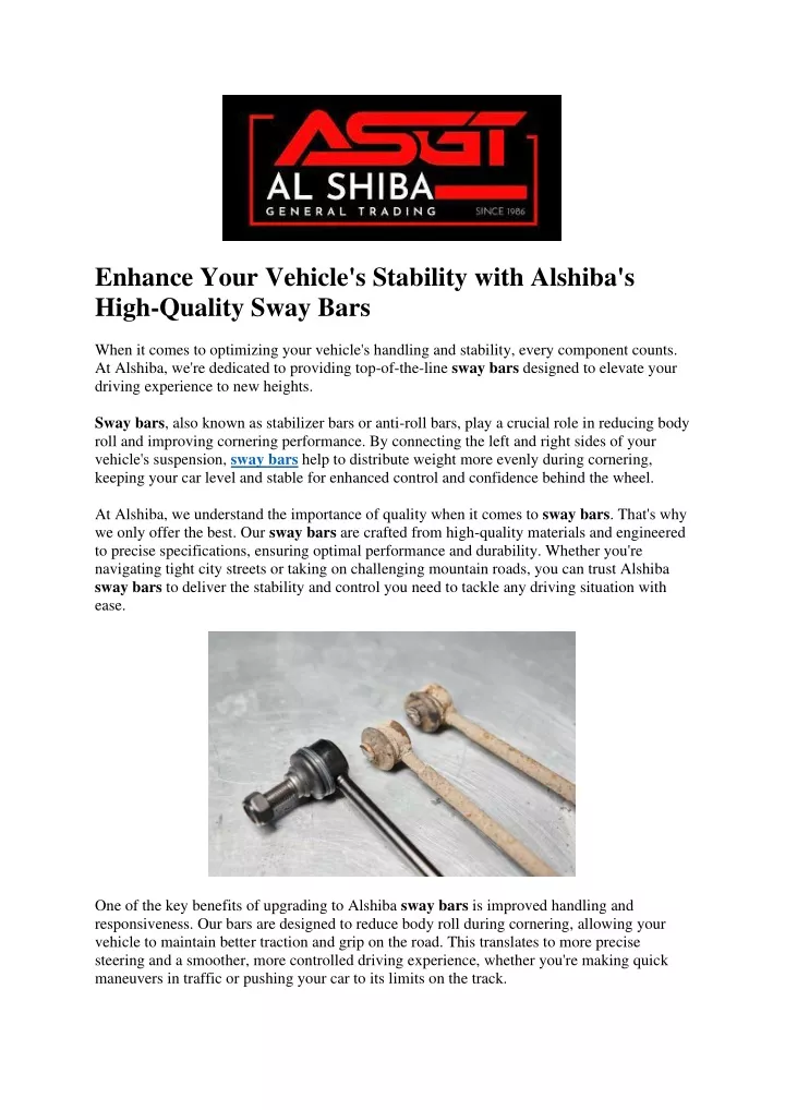 enhance your vehicle s stability with alshiba