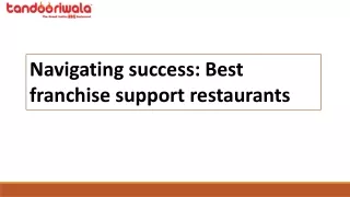 Navigating success Best franchise support restaurants