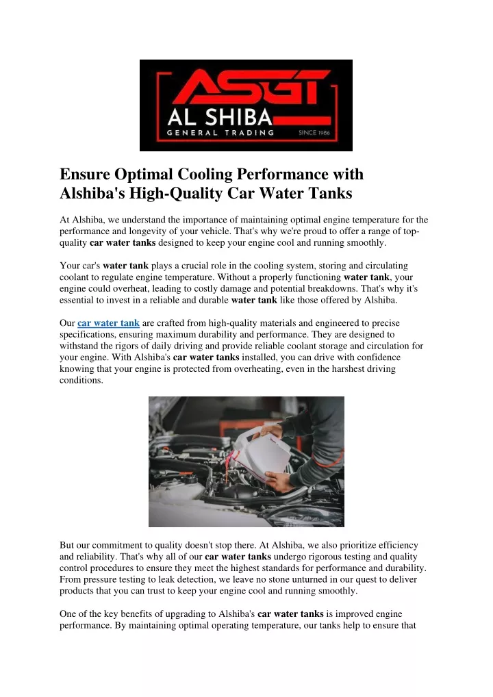 ensure optimal cooling performance with alshiba