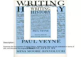 [DOWNLOAD]⚡️PDF✔️ Writing History: Essay on Epistemology