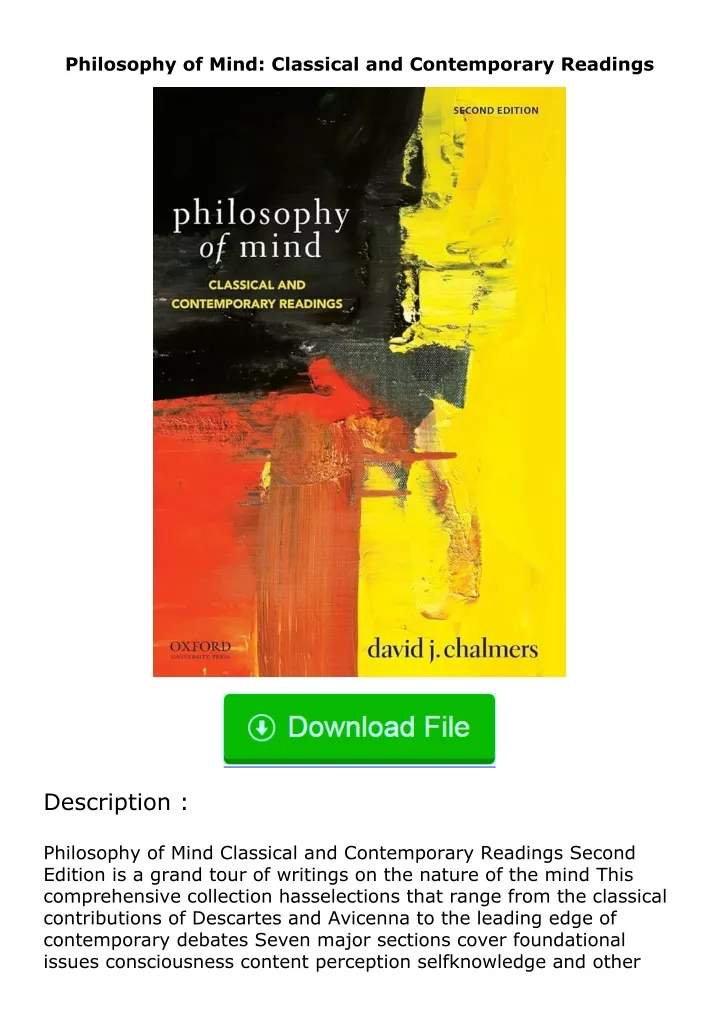 PPT - [READ]⚡PDF Philosophy of Mind: Classical and Contemporary ...