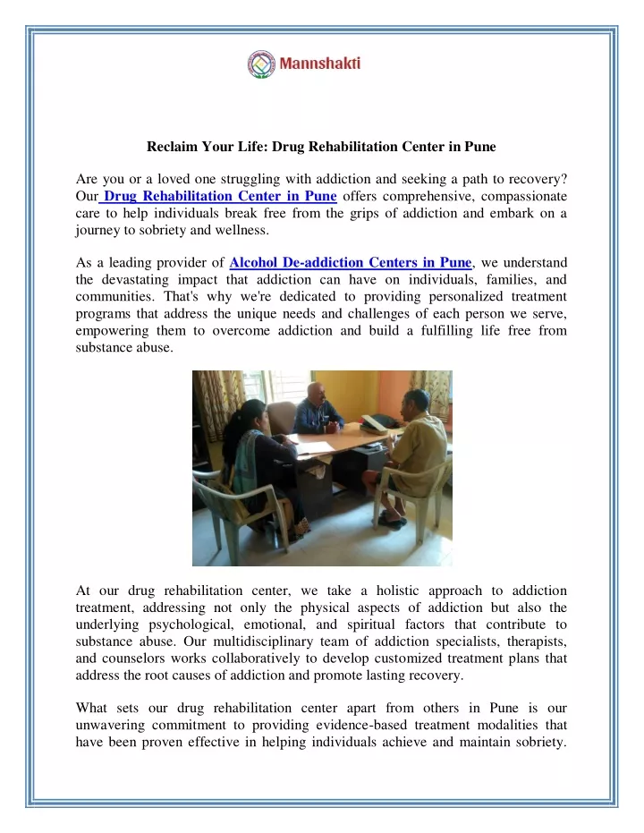 reclaim your life drug rehabilitation center