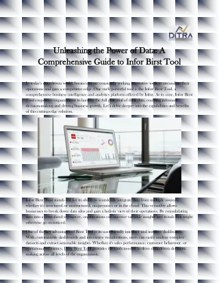 Unleashing the Power of Data: A Comprehensive Guide to Infor Birst Tool