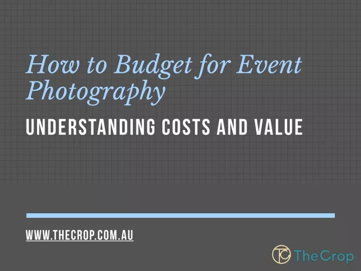 how to budget for event photography