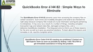 Simple solution QuickBooks 2018 Error 6144 82