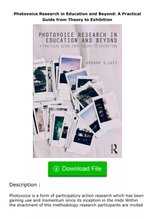 ✔️READ ❤️Online Photovoice Research in Education and Beyond: A Practical Guide