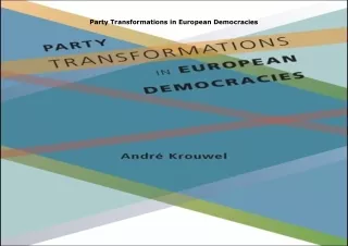 Pdf⚡️(read✔️online) Party Transformations in European Democracies
