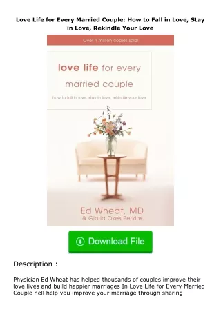 Download❤[READ]✔ Love Life for Every Married Couple: How to Fall in Love, Stay