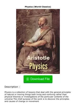 Pdf⚡(read✔online) Physics (World Classics)