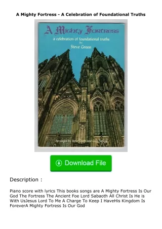 pdf❤(download)⚡ A Mighty Fortress - A Celebration of Foundational Truths