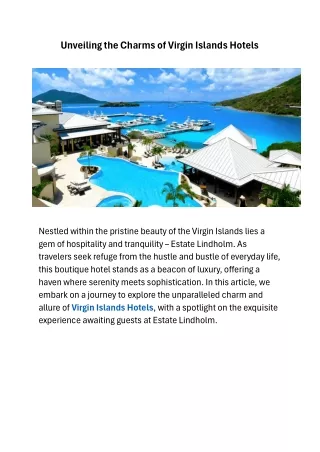 Unveiling the Charms of Virgin Islands Hotels
