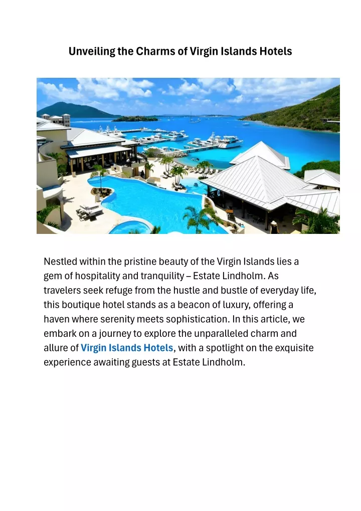 unveiling the charms of virgin islands hotels