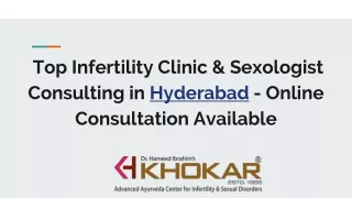 Top Infertility Clinic & Sexologist Consulting in Hyderabad - Online Consultation Available