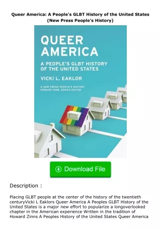 Download⚡(PDF)❤ Queer America: A People's GLBT History of the United States (N