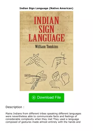 download⚡️ free (✔️pdf✔️) Indian Sign Language (Native American)