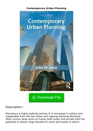 read ❤️(✔️pdf✔️) Contemporary Urban Planning