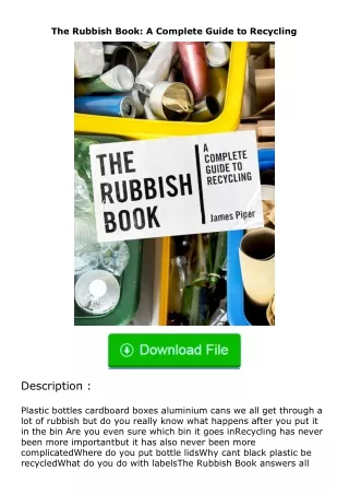✔️READ ❤️Online The Rubbish Book: A Complete Guide to Recycling