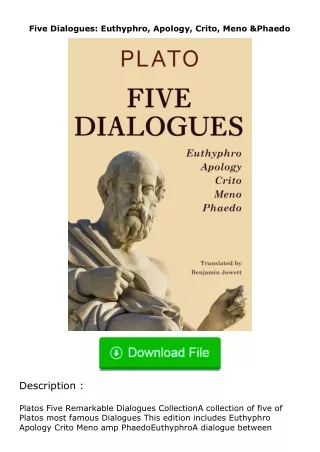 Download⚡ Five Dialogues: Euthyphro, Apology, Crito, Meno & Phaedo