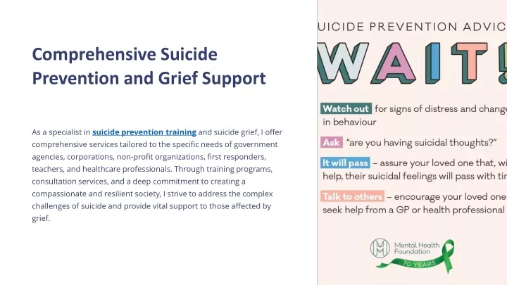 comprehensive suicide prevention and grief support