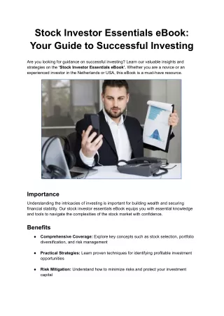 Stock Investor Essentials eBook: Your Guide to Successful Investing