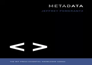 Download⚡️PDF❤️ Metadata (The MIT Press Essential Knowledge series)