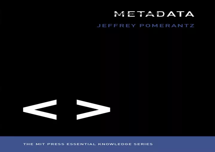 metadata the mit press essential knowledge series