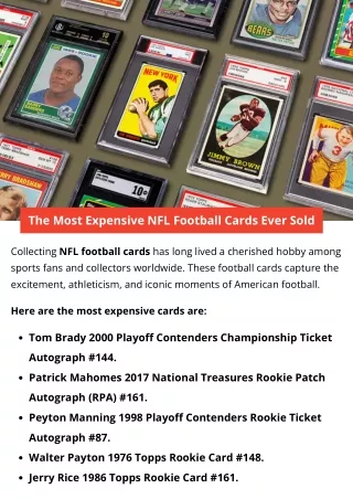 The Most Expensive NFL Football Cards Ever Sold
