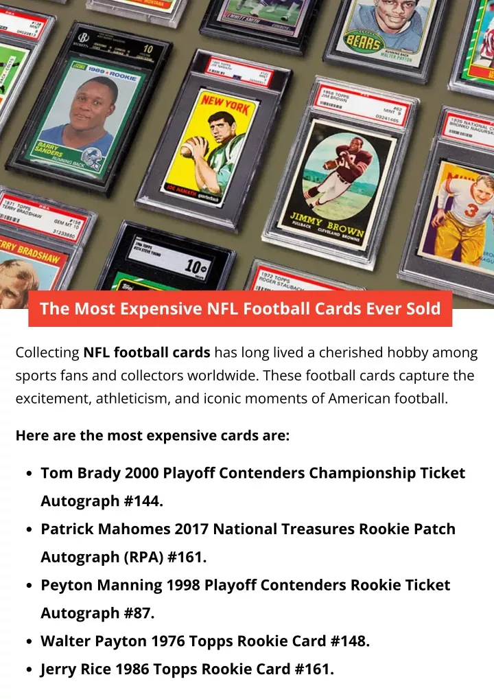 the most expensive nfl football cards ever sold