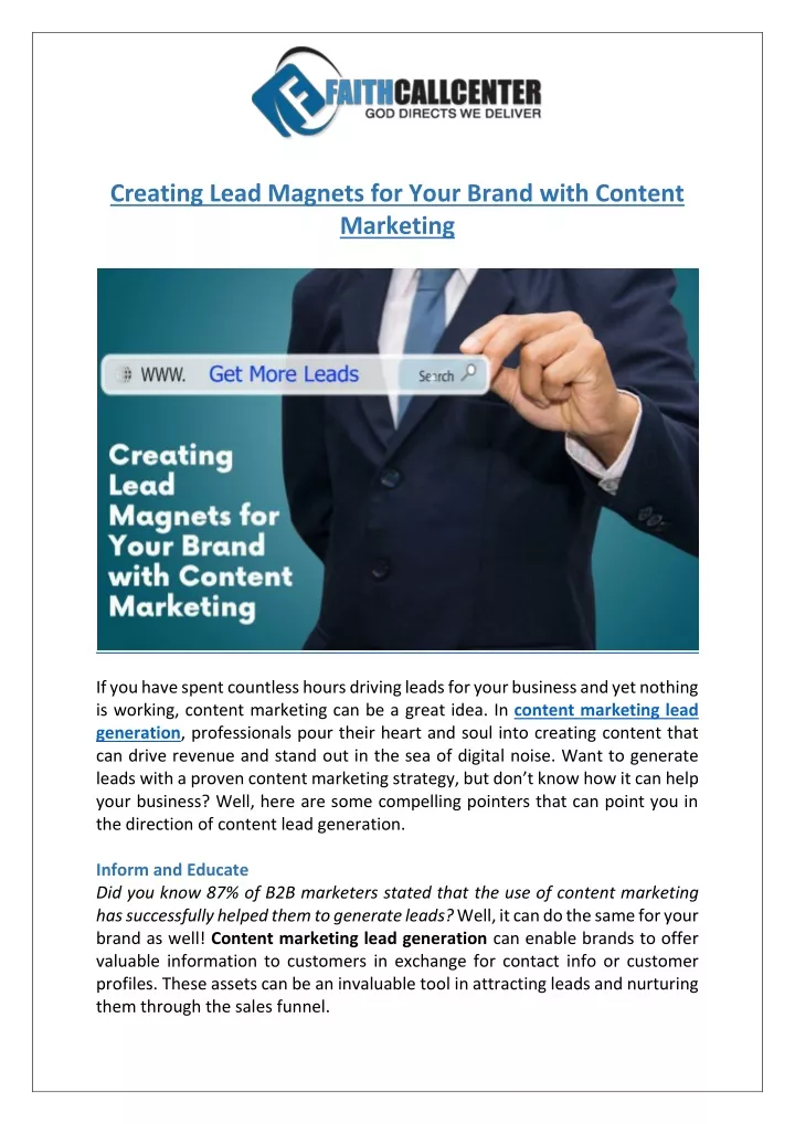 creating lead magnets for your brand with content