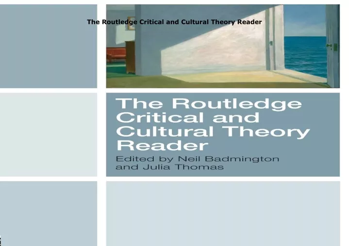 the routledge critical and cultural theory reader
