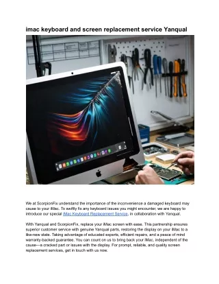 imac keyboard and screen replacement service
