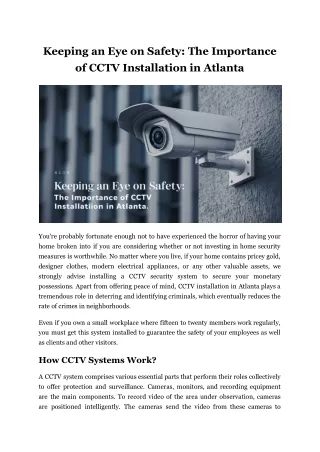 Keeping an Eye on Safety_ The Importance of CCTV Installation in Atlanta