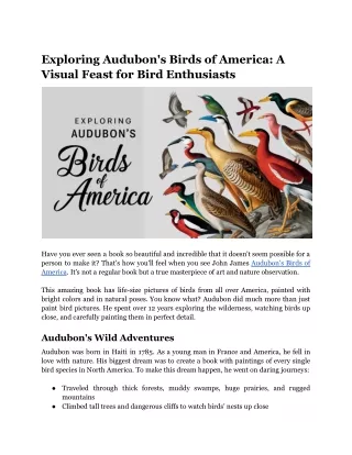 Exploring Audubon's Birds of America_ A Visual Feast for Bird Enthusiasts