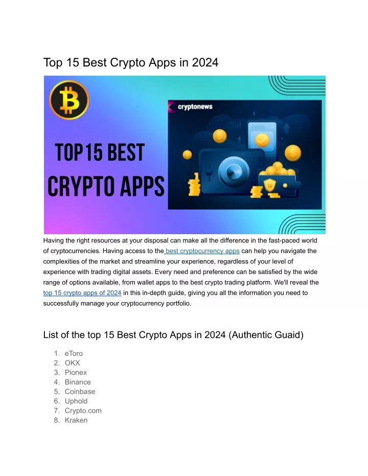 top 15 best crypto apps in 2024