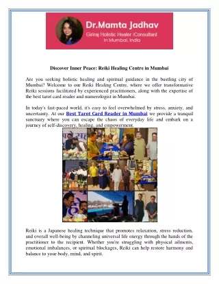 Discover Inner Peace Reiki Healing Centre in Mumbai