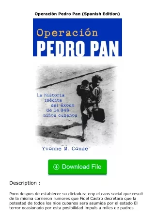 full✔download️⚡(pdf) Operación Pedro Pan (Spanish Edition)
