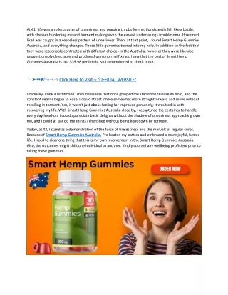 Smart Hemp Gummies Australia (2024 Exposed) !