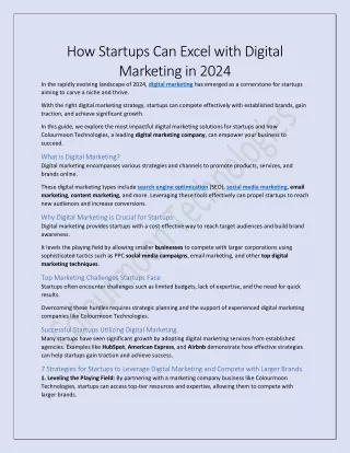 How Startups Can Excel with Digital Marketing in 2024